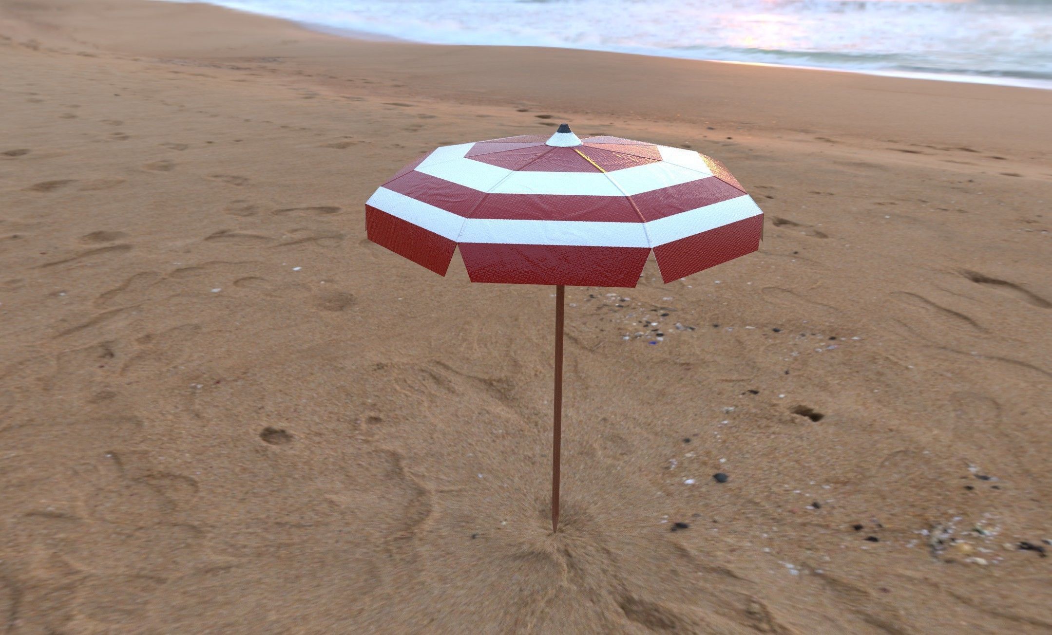Beach Umbrella Pack Low-poly 3D model_8