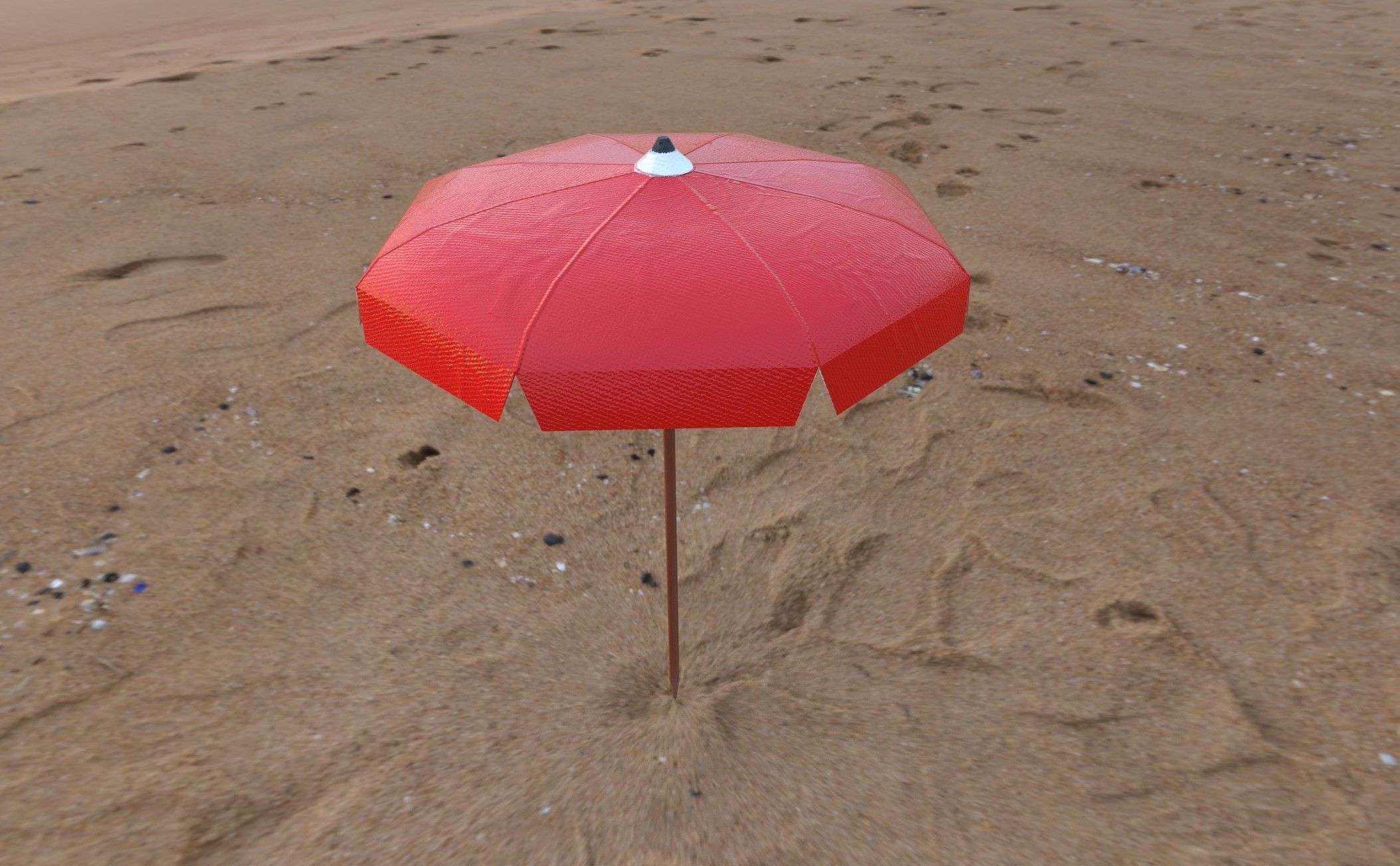 Beach Umbrella Pack Low-poly 3D model_7
