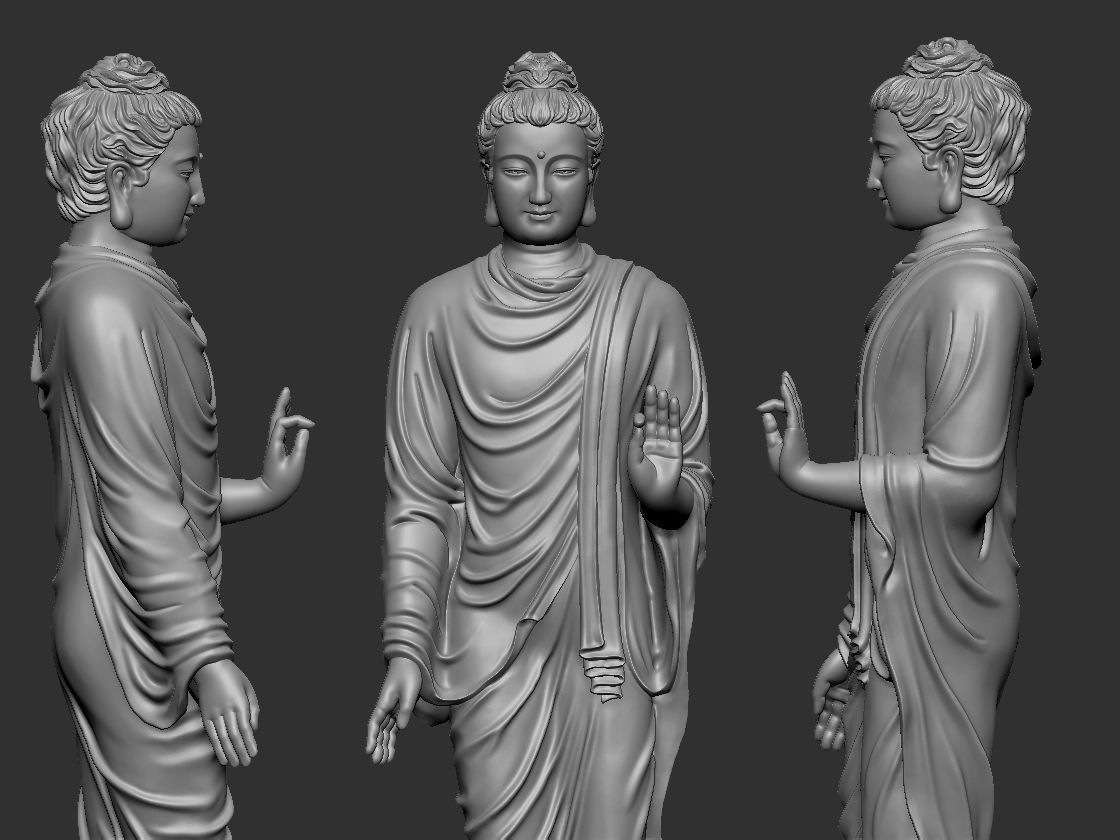 Buddha statues 3D model_2