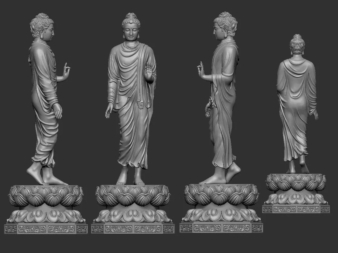 Buddha statues 3D model_0