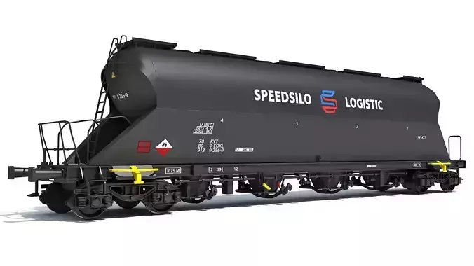 Railroad Silo Tank Train Car 3D model
