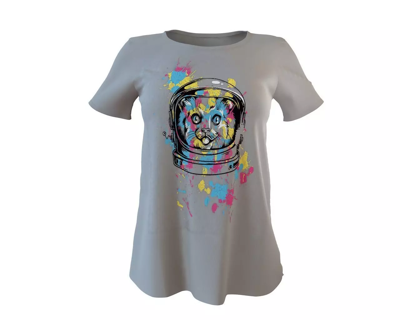 Stylish Designer Women Graphic T Shirt 3D model Free 3D model
