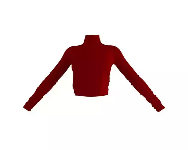 Stylish Designer Women Turtleneck T Shirt 3D model