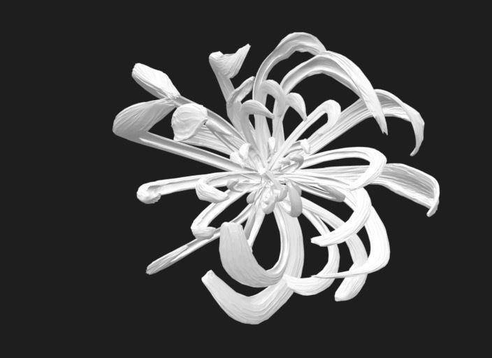 chrysanthemum flower Jewelry japanese style  3D print model_4