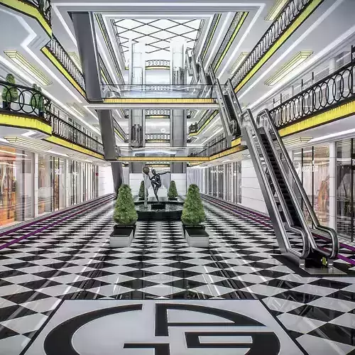 Shopping Mall interior 3D model