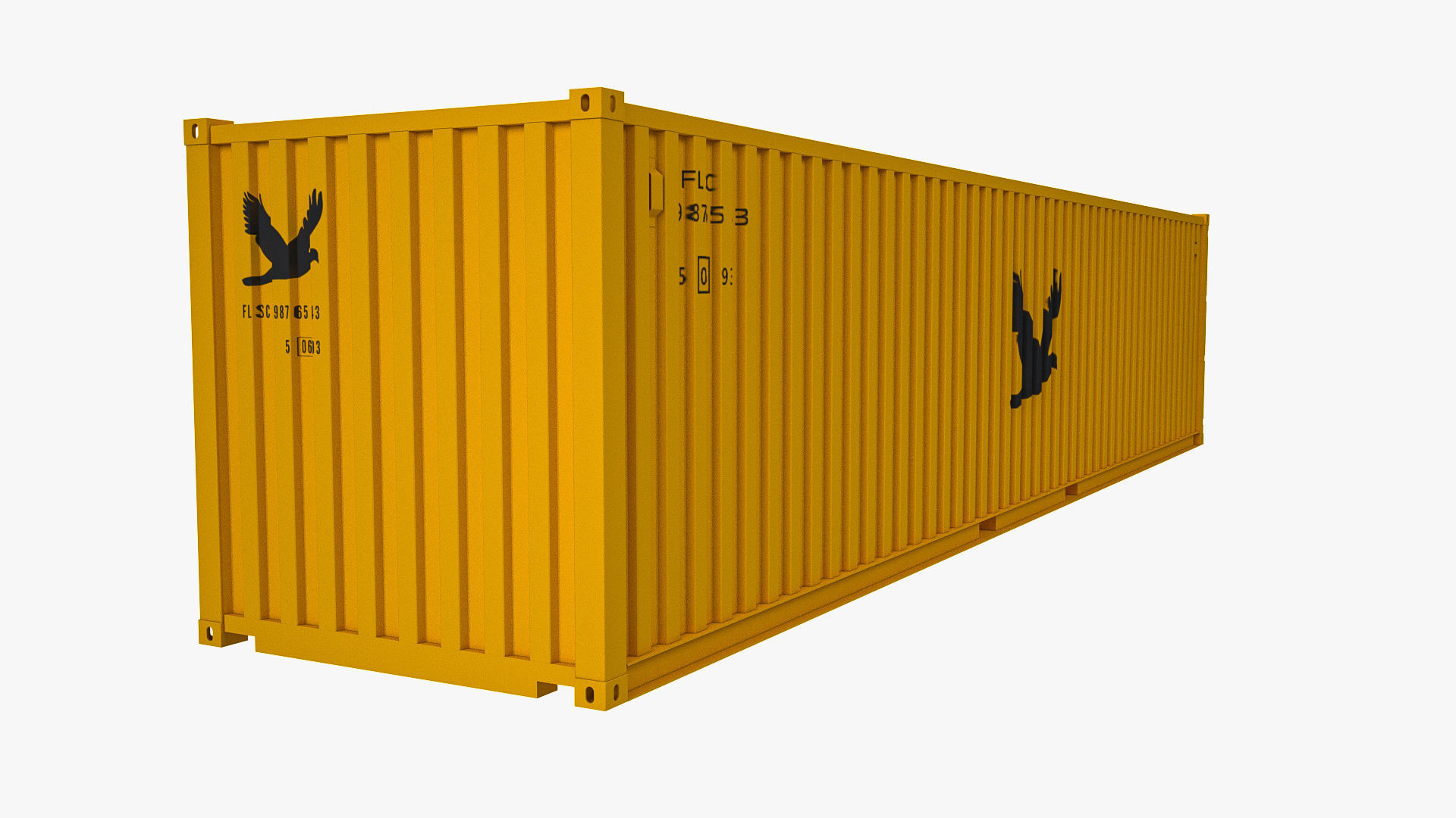 40 ft Dry Van Shipping Container 3D model_2