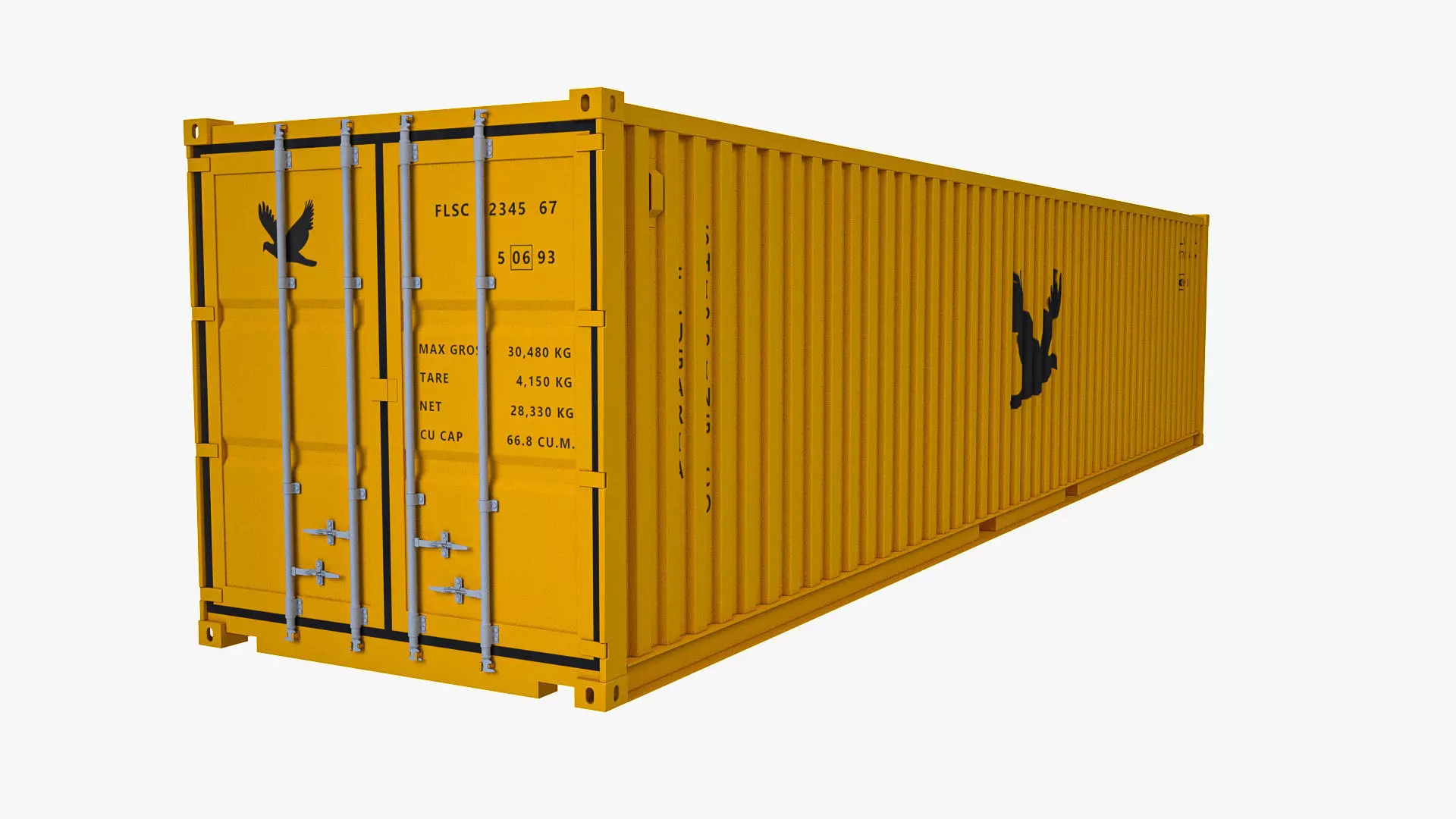 40 ft Dry Van Shipping Container 3D model_0