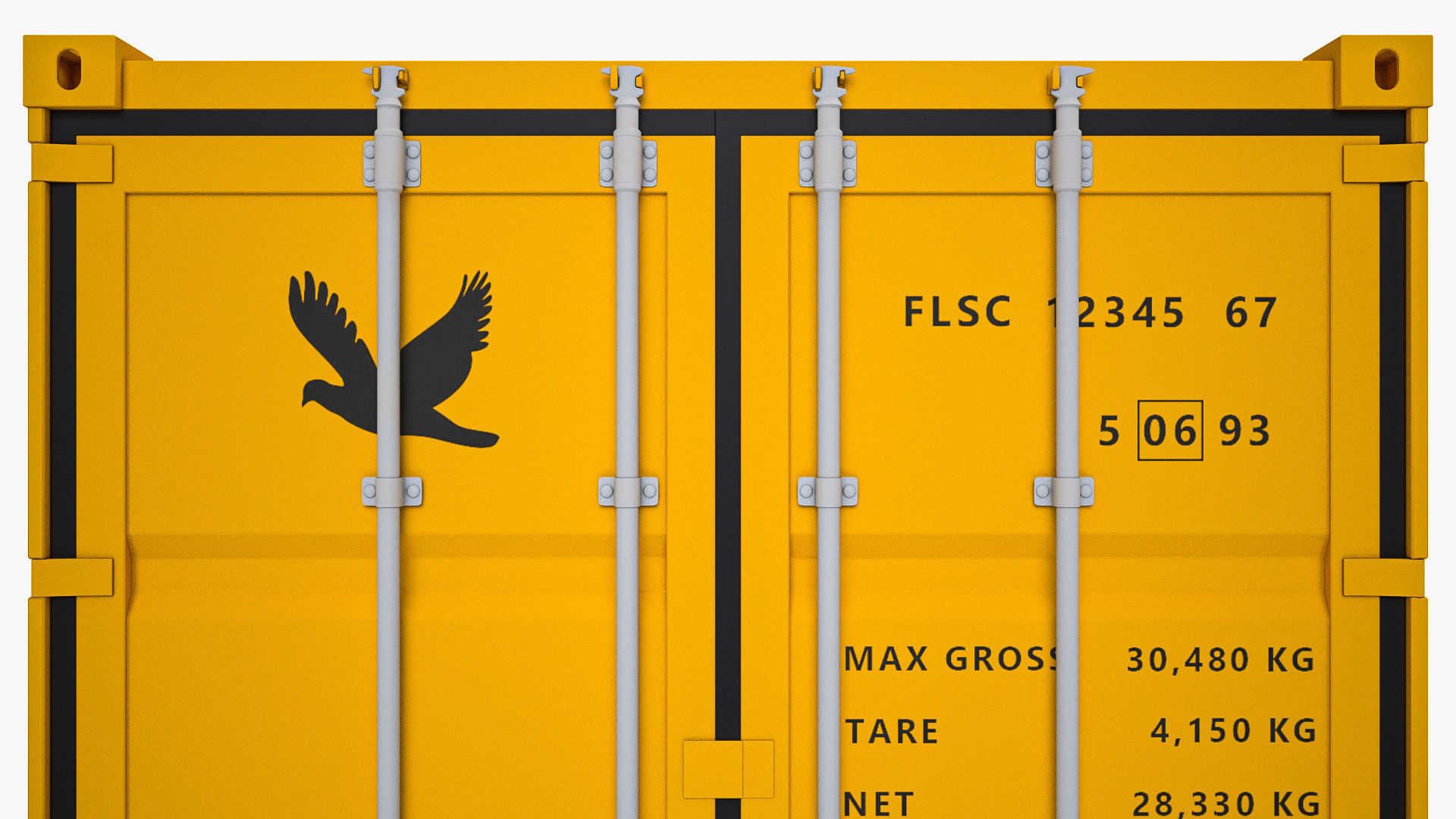 40 ft Dry Van Shipping Container 3D model_5