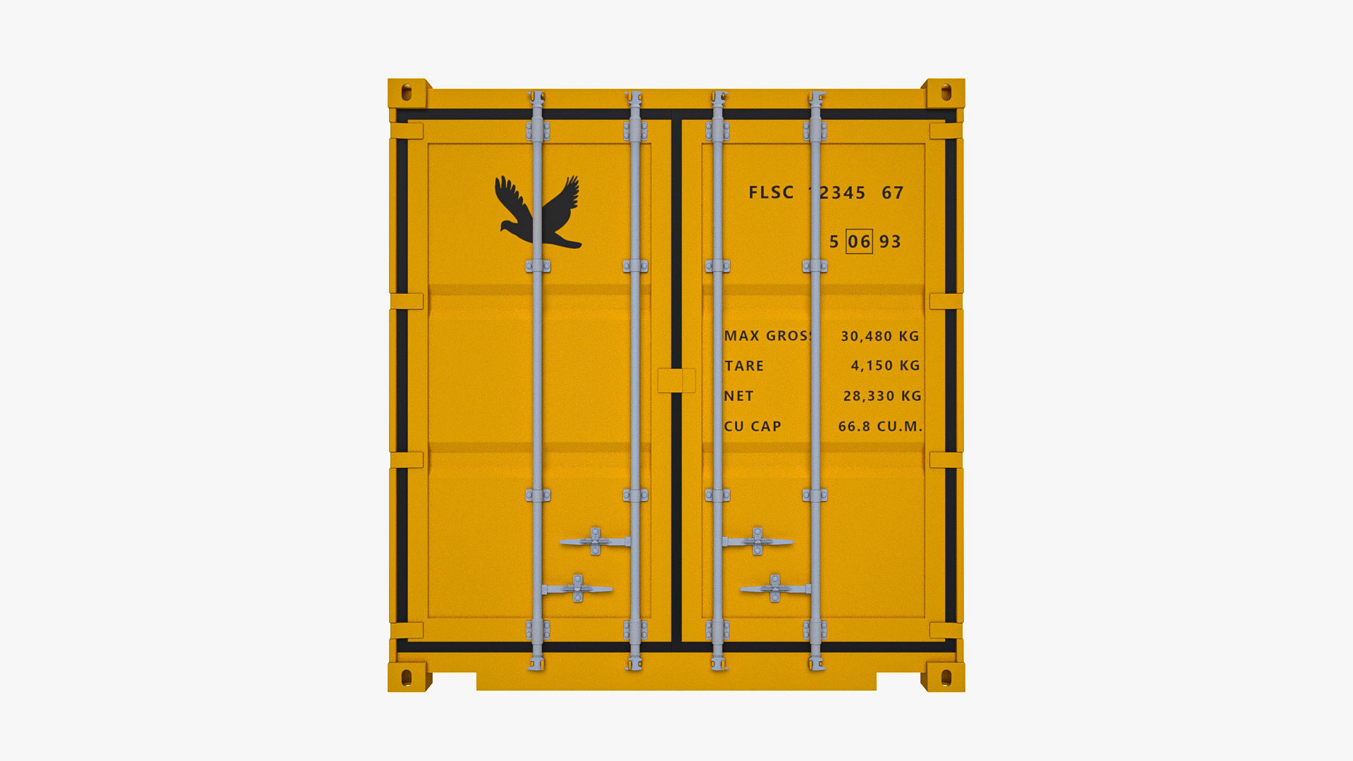 40 ft Dry Van Shipping Container 3D model_4