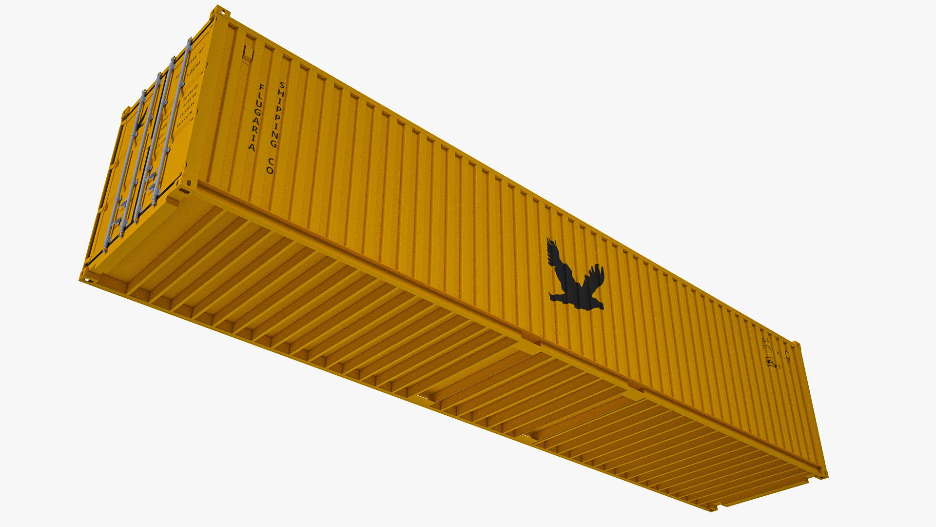 40 ft Dry Van Shipping Container 3D model_1