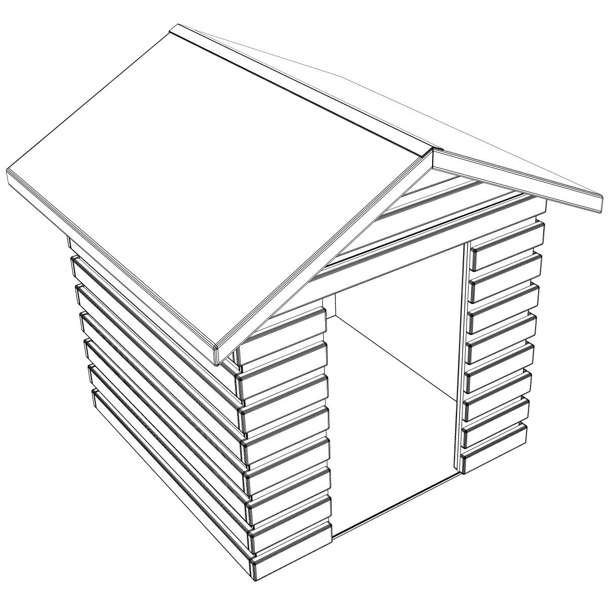 Dog House 3D model_2