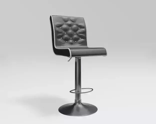 elegant club stool - black leather