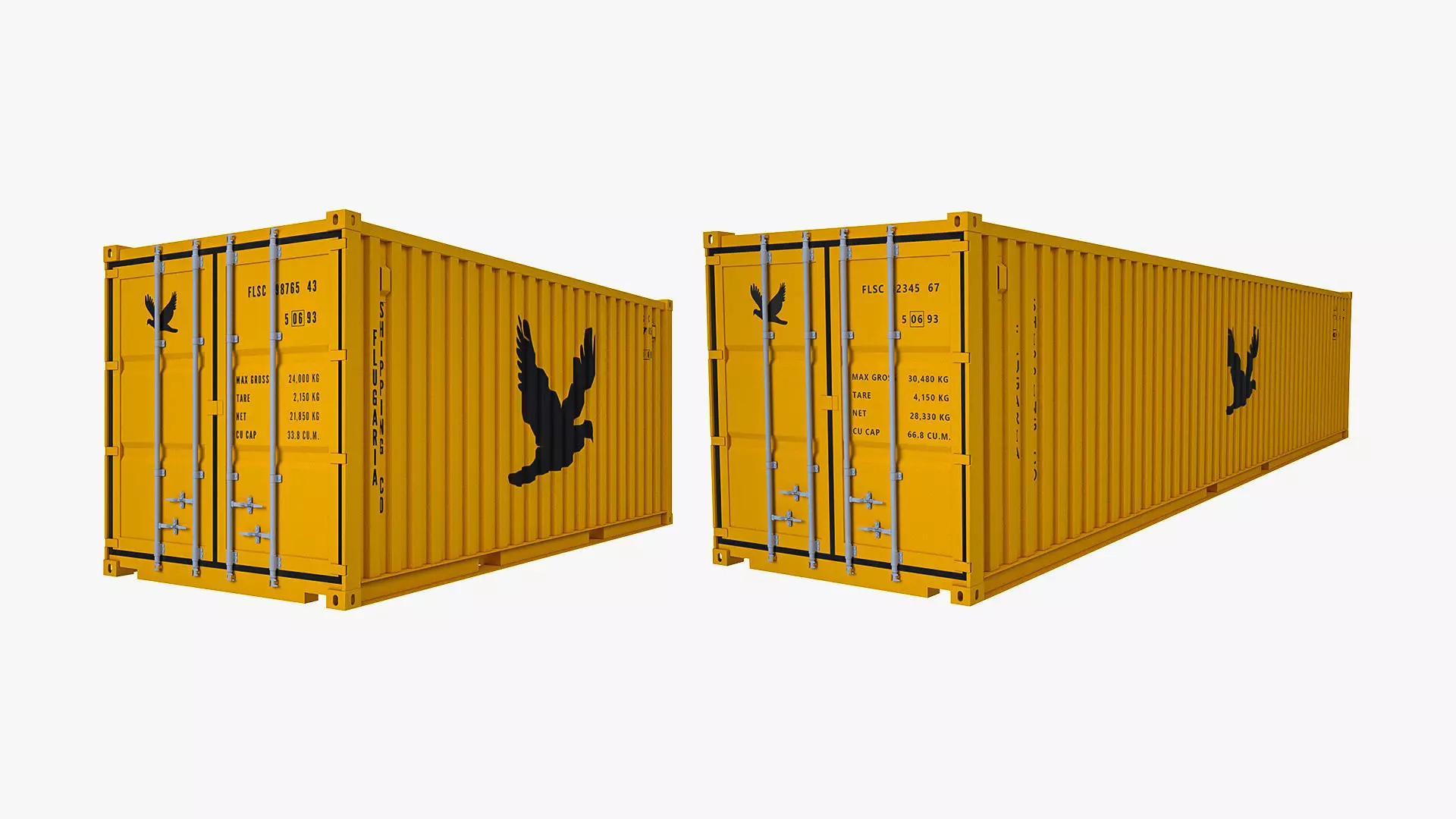Dry Van Shipping Containers 3D Model Collection_0