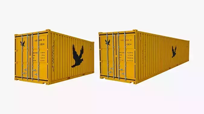 Dry Van Shipping Containers 3D Model Collection