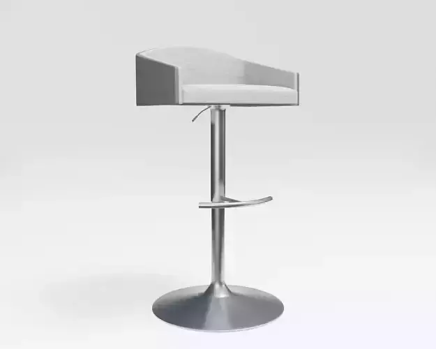 high bar stool - white fabric - light wood