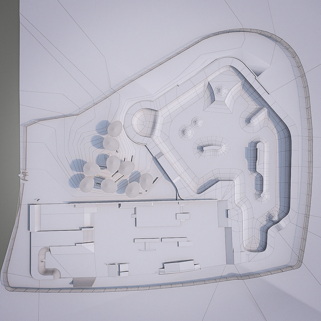 Skate park Low-poly 3D model_9