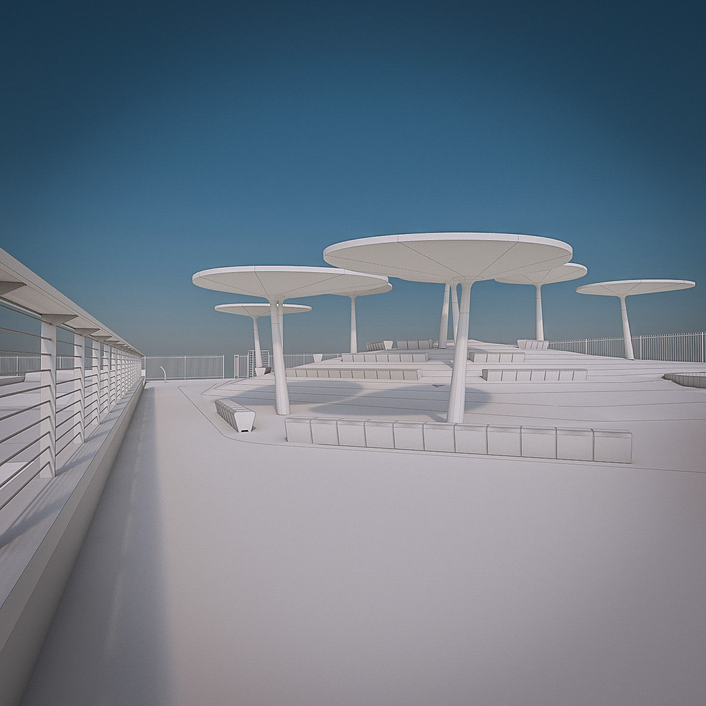 Skate park Low-poly 3D model_5