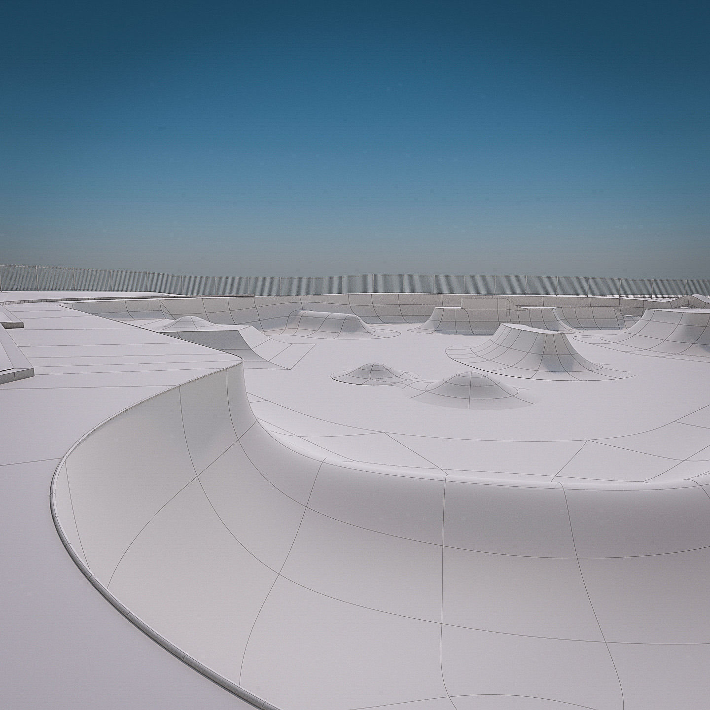 Skate park Low-poly 3D model_8