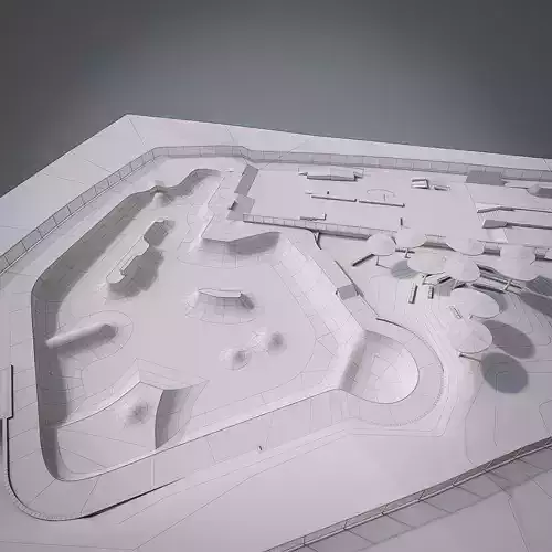 Skate park Low-poly 3D model