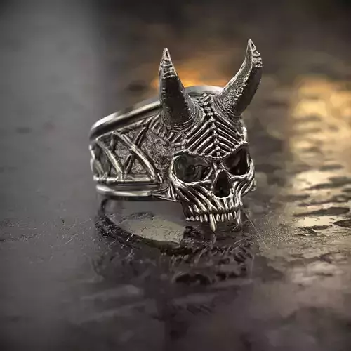 Horned Skull Ring
