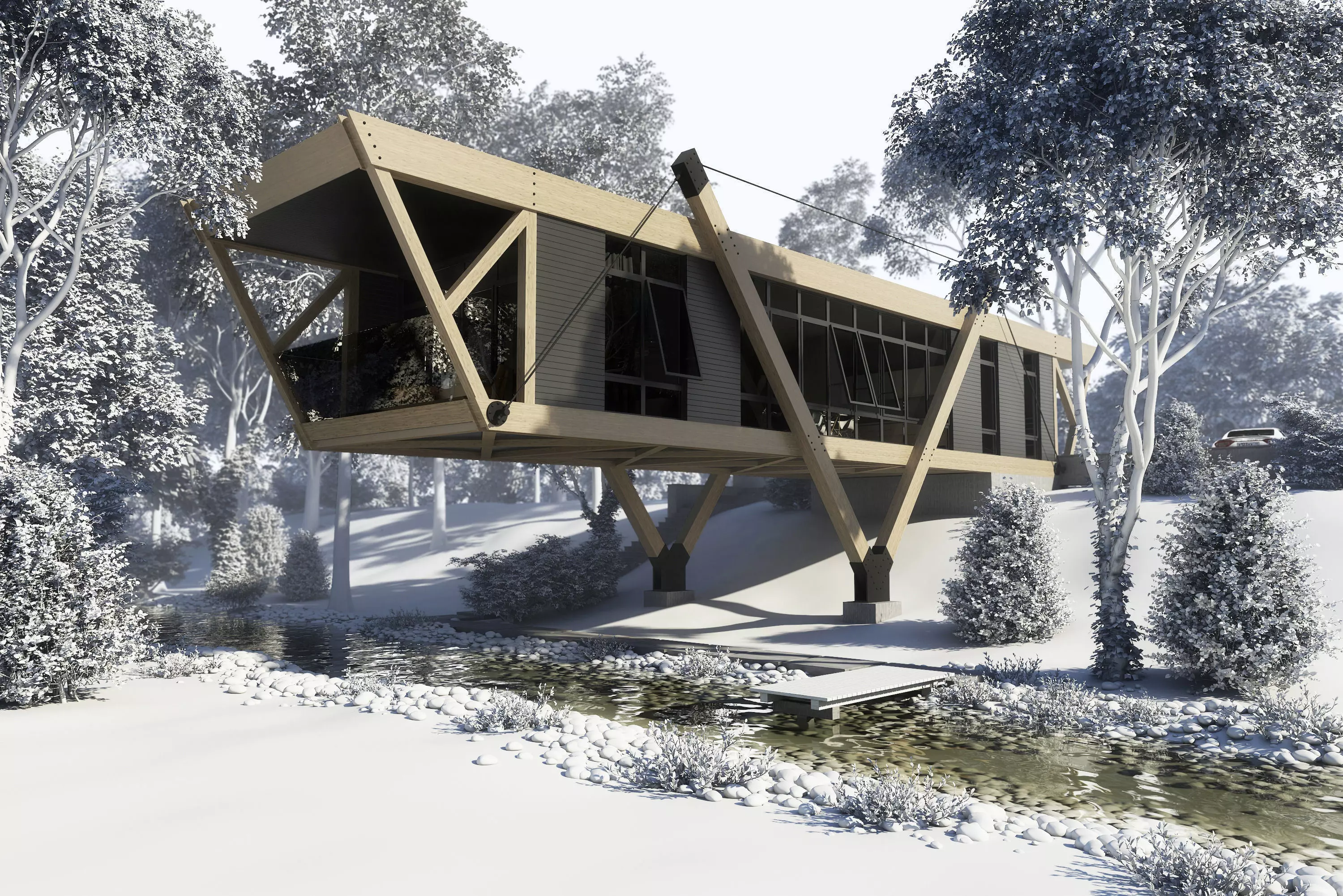 Amazing Constructivism style house 3D model_0