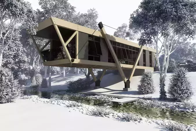 Amazing Constructivism style house 3D model