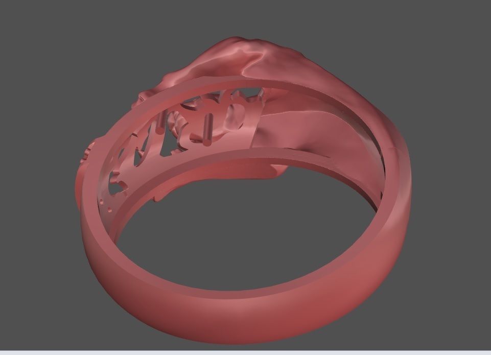 Tiger attack Ring  3D print model_6