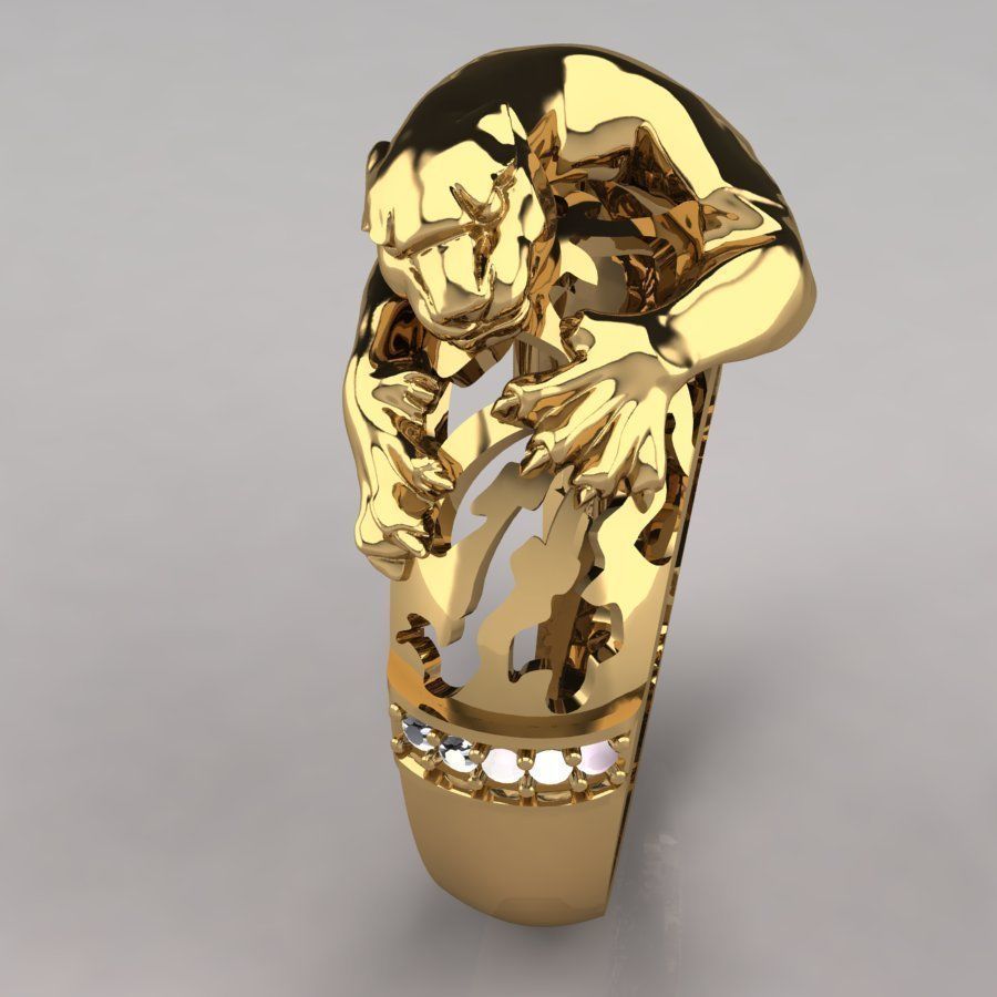 Tiger attack Ring  3D print model_2