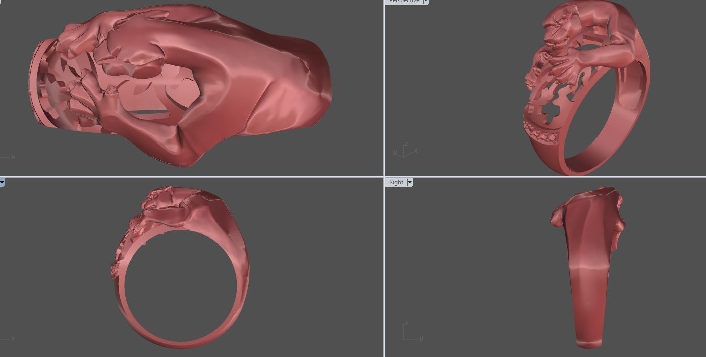 Tiger attack Ring  3D print model_5