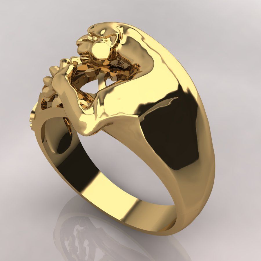 Tiger attack Ring  3D print model_3