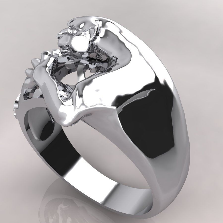 Tiger attack Ring  3D print model_4