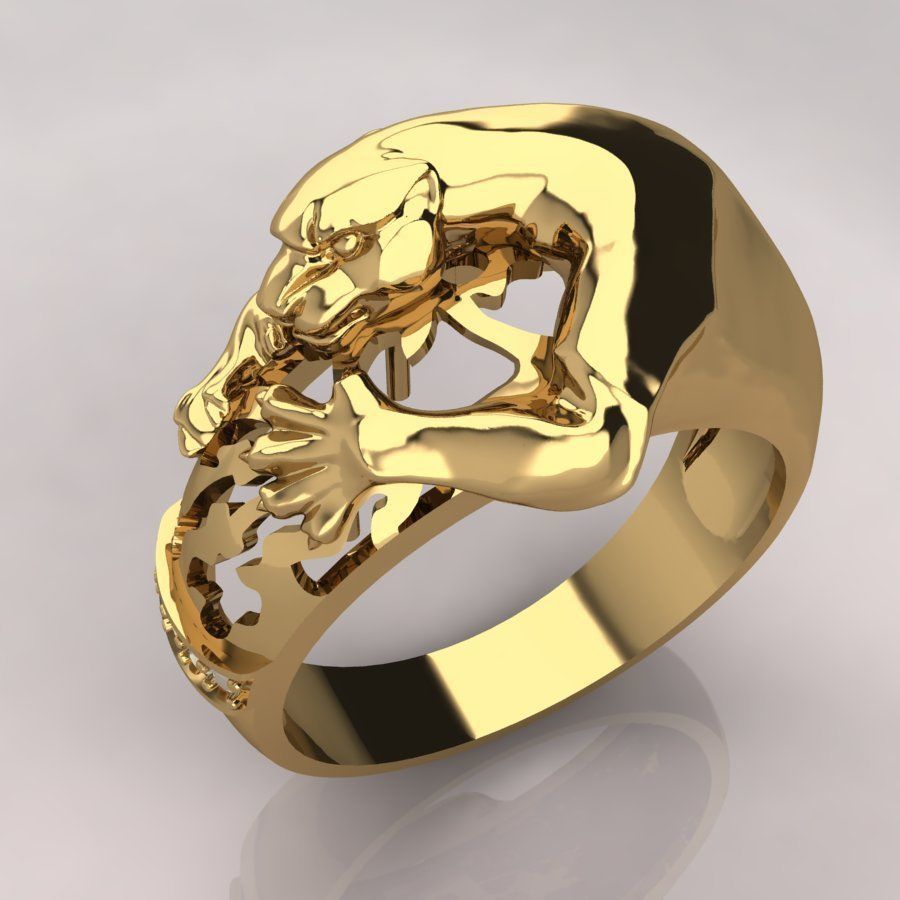 Tiger attack Ring  3D print model_1