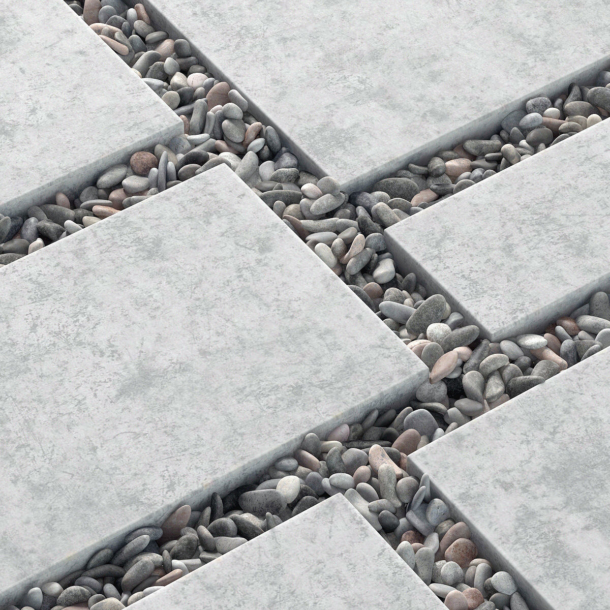 Tile square pebble n8 low 3D model_5