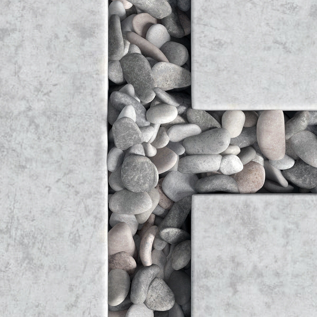 Tile square pebble n8 low 3D model_2