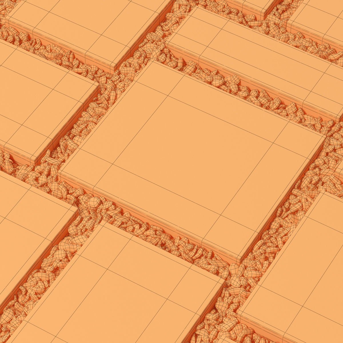 Tile square pebble n8 low 3D model_17