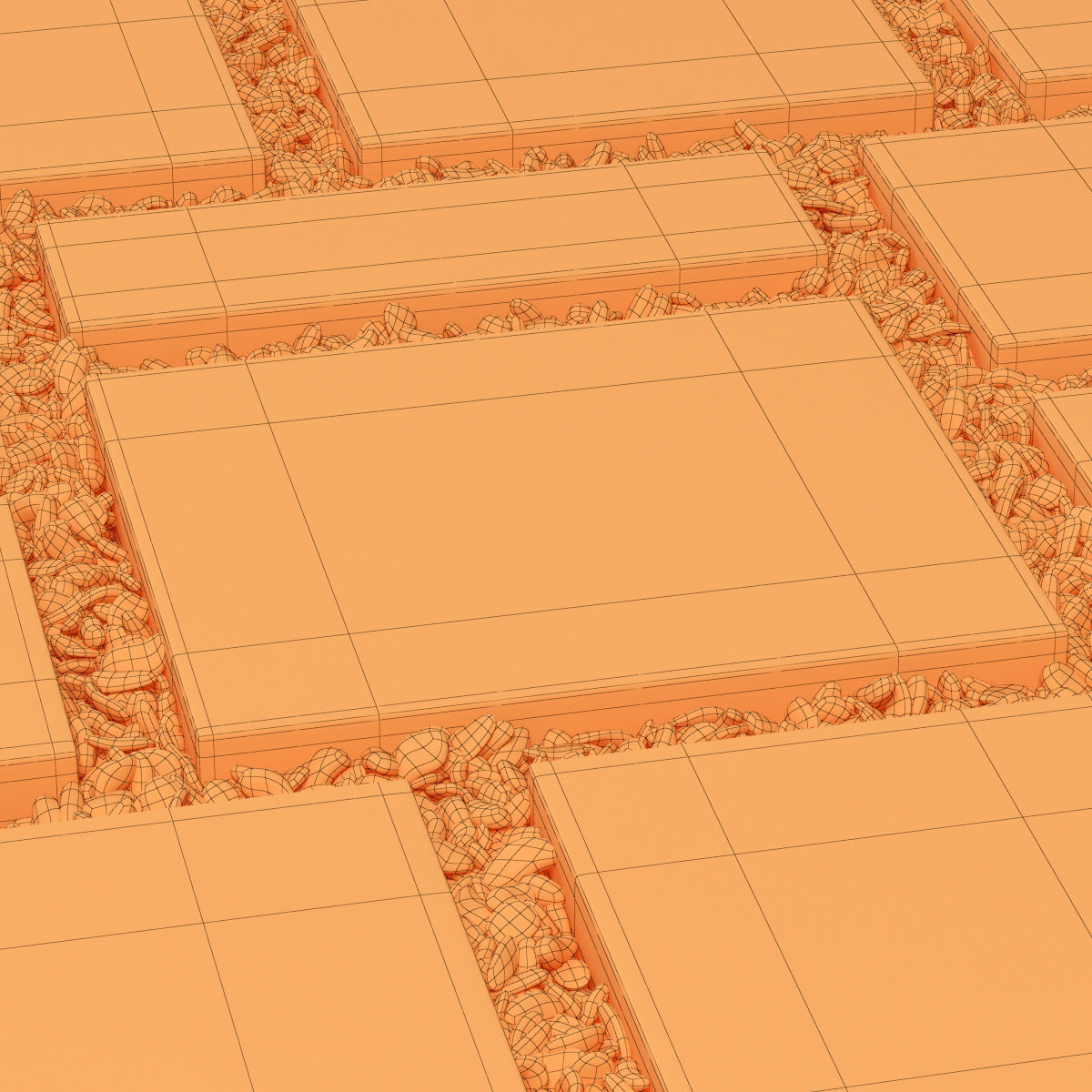 Tile square pebble n8 low 3D model_18