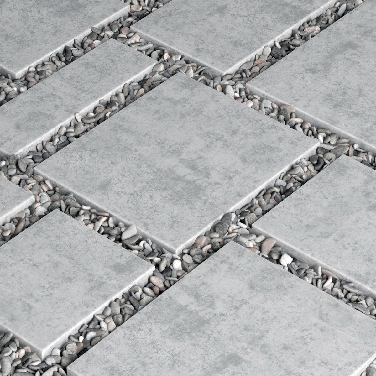 Tile square pebble n8 low 3D model_4