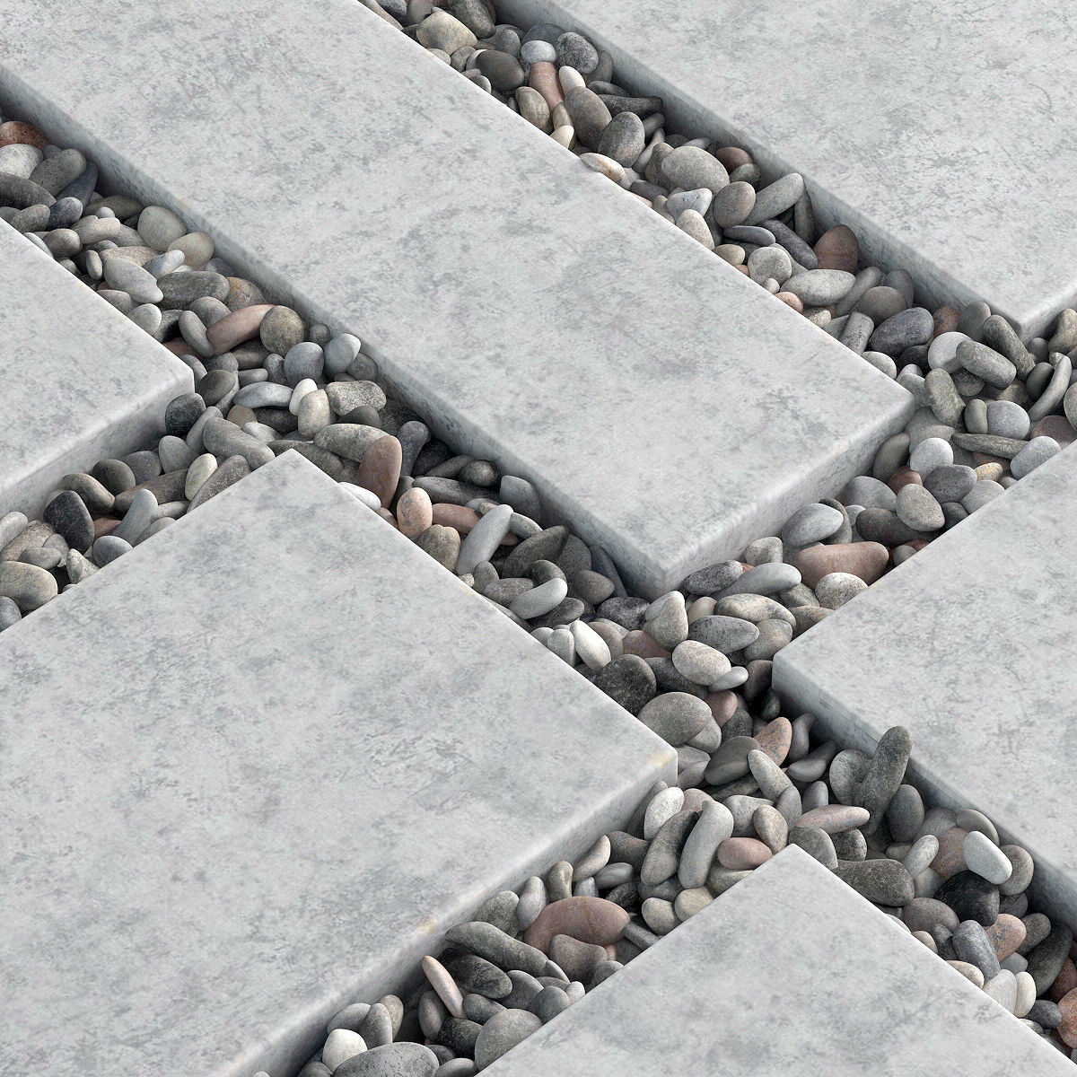 Tile square pebble n8 low 3D model_6