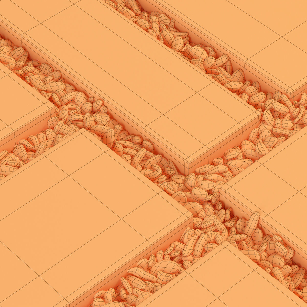 Tile square pebble n8 low 3D model_15