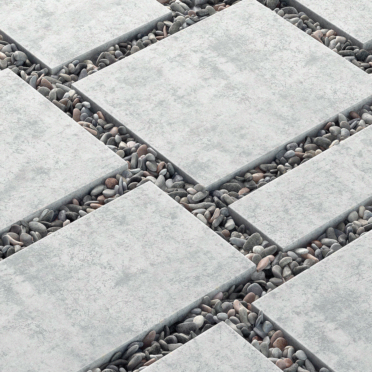 Tile square pebble n8 low 3D model_7