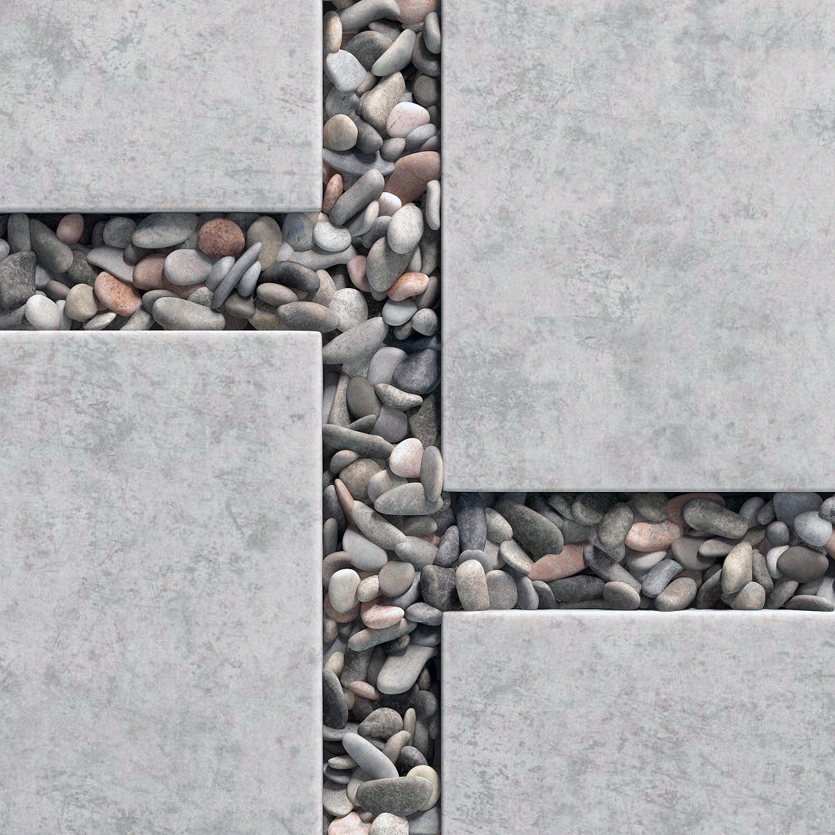 Tile square pebble n8 low 3D model_3