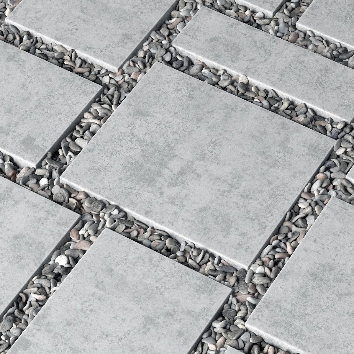 Tile square pebble n8 low 3D model_8