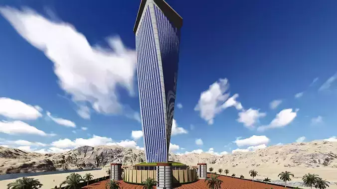 modern tower building 3D model