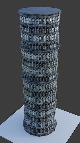 Building tall Low-poly 3D model