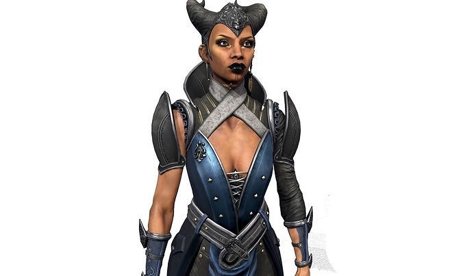 Vivienne female character in costume Low-poly 3D model