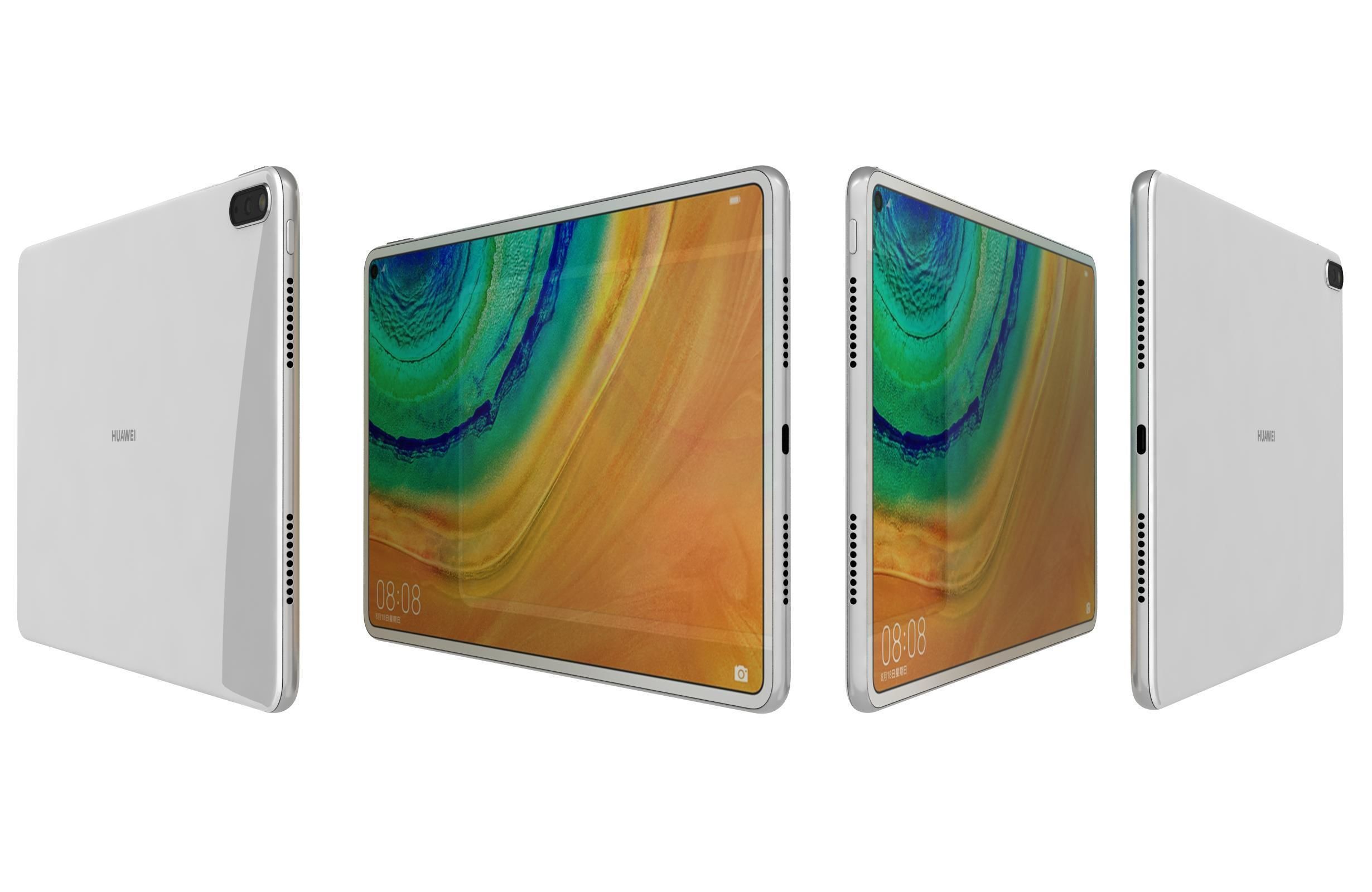 Huawei Matepad Pro 5G White 3D model_3