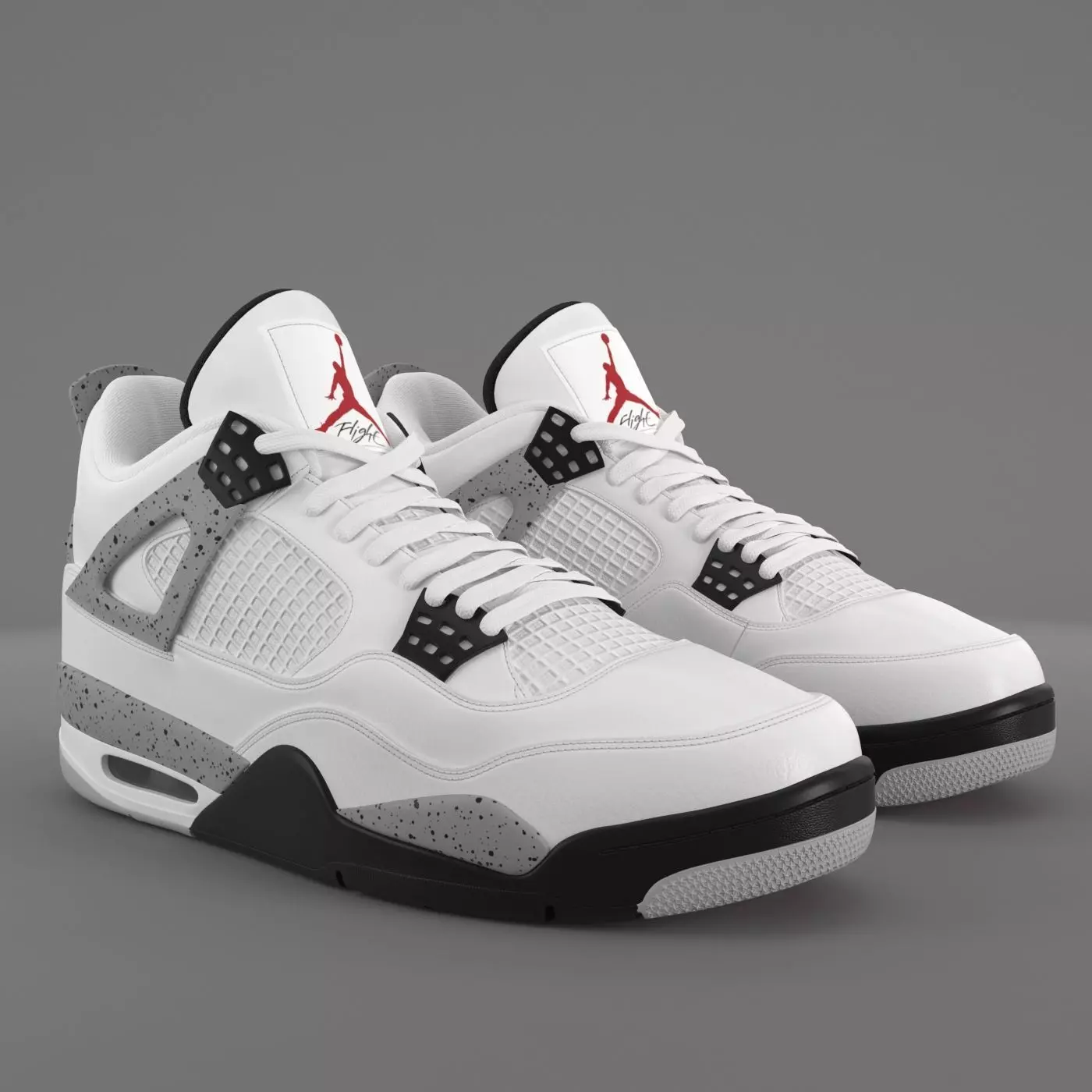 Air Jordan 4 Retro Cement PBR Low-poly 3D model_0