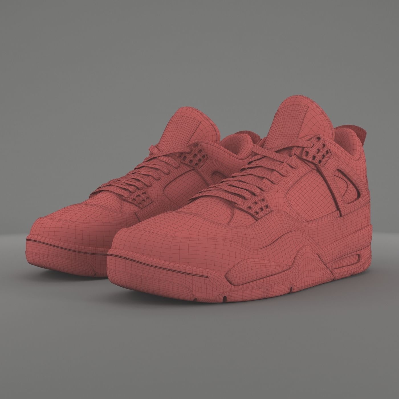 Air Jordan 4 Retro Cement PBR Low-poly 3D model_9