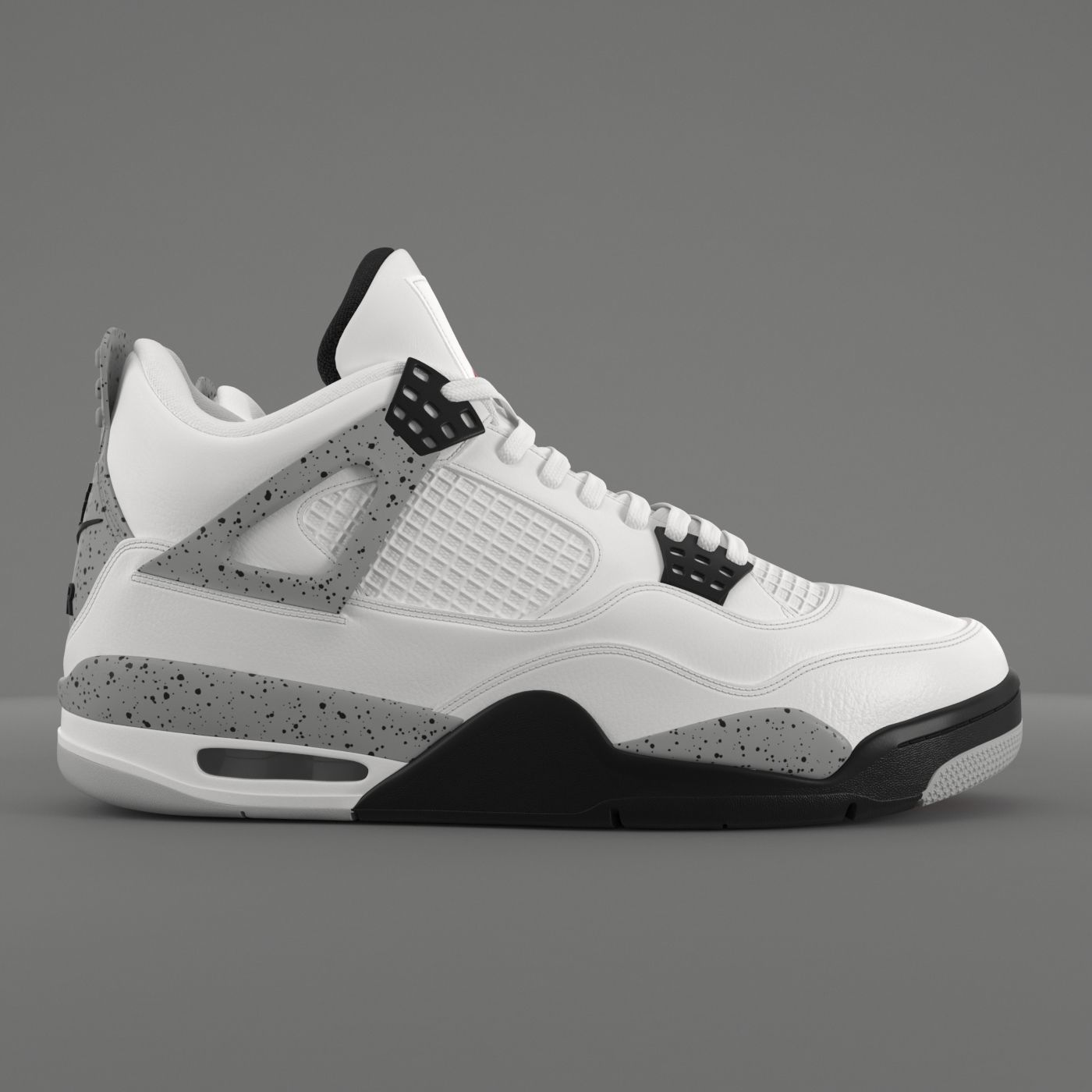 Air Jordan 4 Retro Cement PBR Low-poly 3D model_2