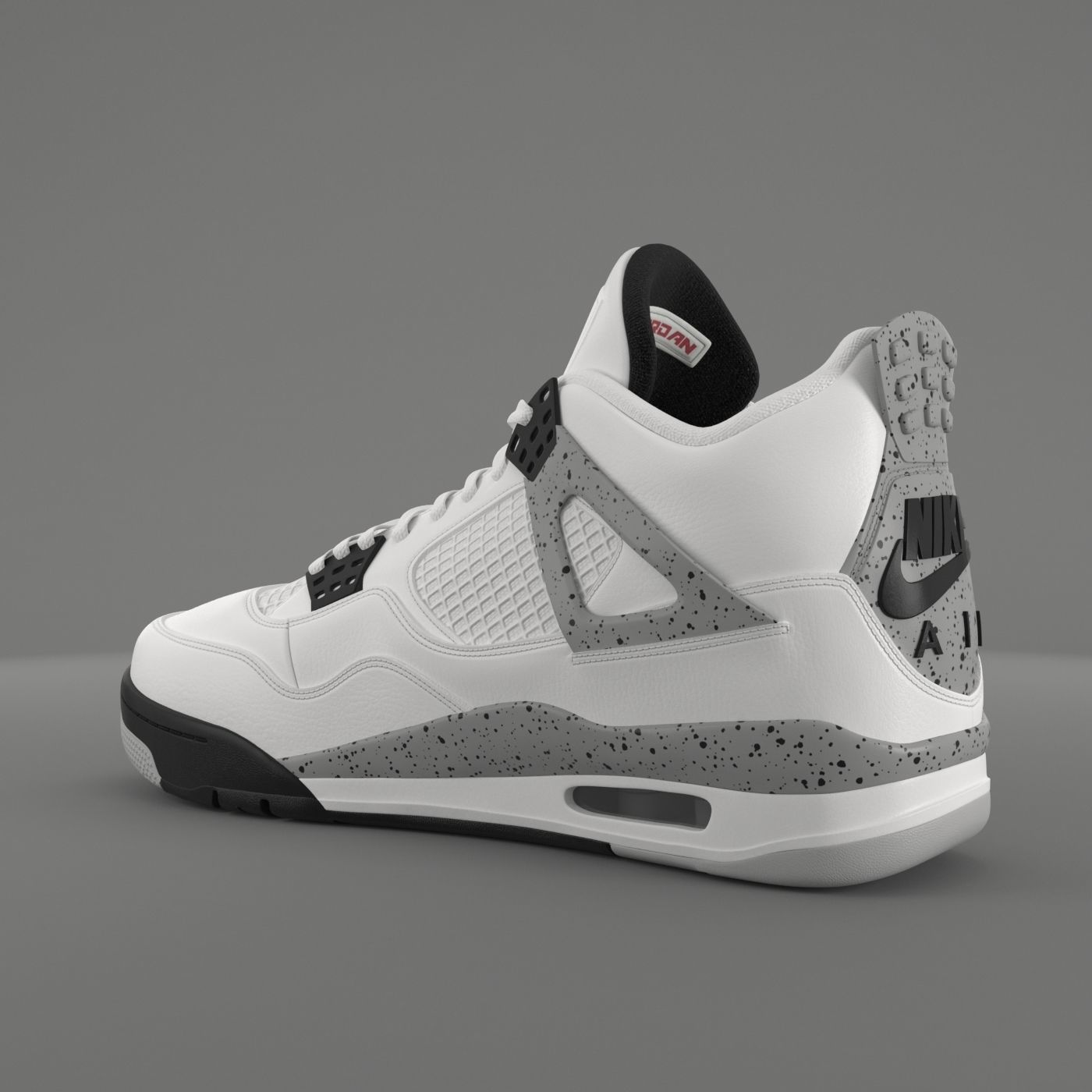 Air Jordan 4 Retro Cement PBR Low-poly 3D model_6
